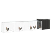 VidaXL Kippenhok 500x91x100 cm gegalvaniseerd staal antracietkleurig - afbeelding 2