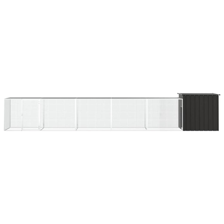 VidaXL Kippenhok 600x91x100 cm gegalvaniseerd staal antracietkleurig