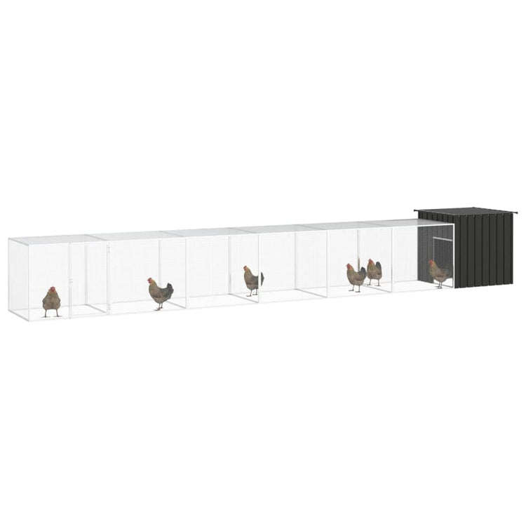 VidaXL Kippenhok 700x91x100 cm gegalvaniseerd staal antracietkleurig
