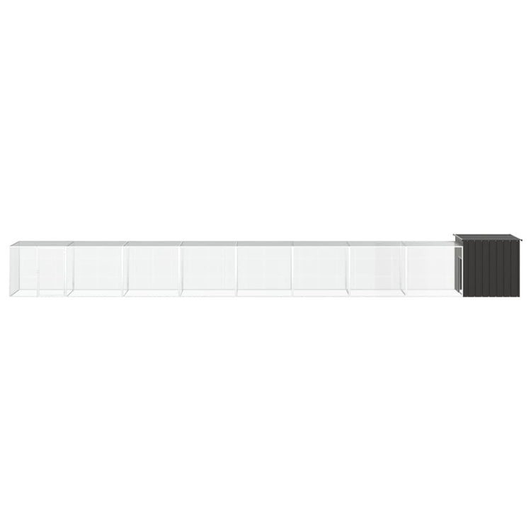 VidaXL Kippenhok 900x91x100 cm gegalvaniseerd staal antracietkleurig
