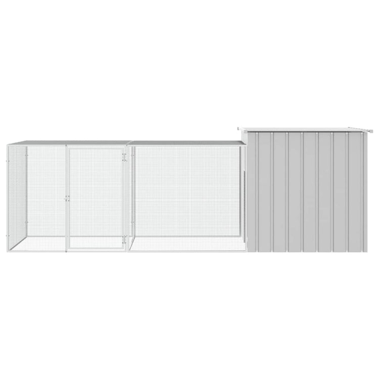 VidaXL Kippenhok 300x91x100 cm gegalvaniseerd staal grijs