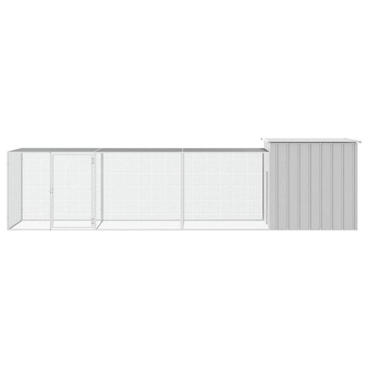 VidaXL Kippenhok 400x91x100 cm gegalvaniseerd staal grijs
