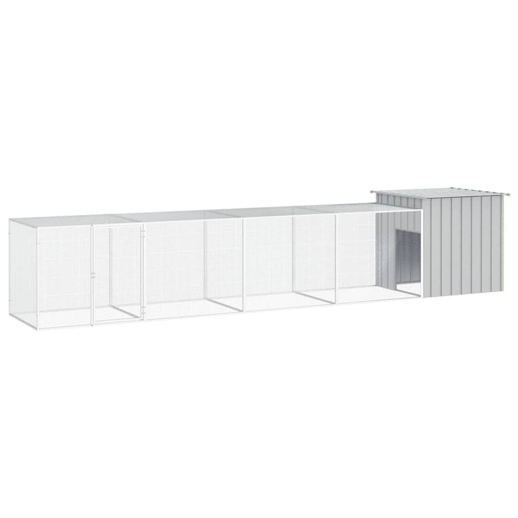 VidaXL Kippenhok 500x91x100 cm gegalvaniseerd staal grijs