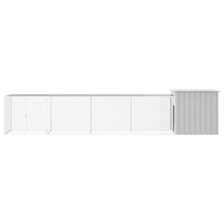 VidaXL Kippenhok 500x91x100 cm gegalvaniseerd staal grijs