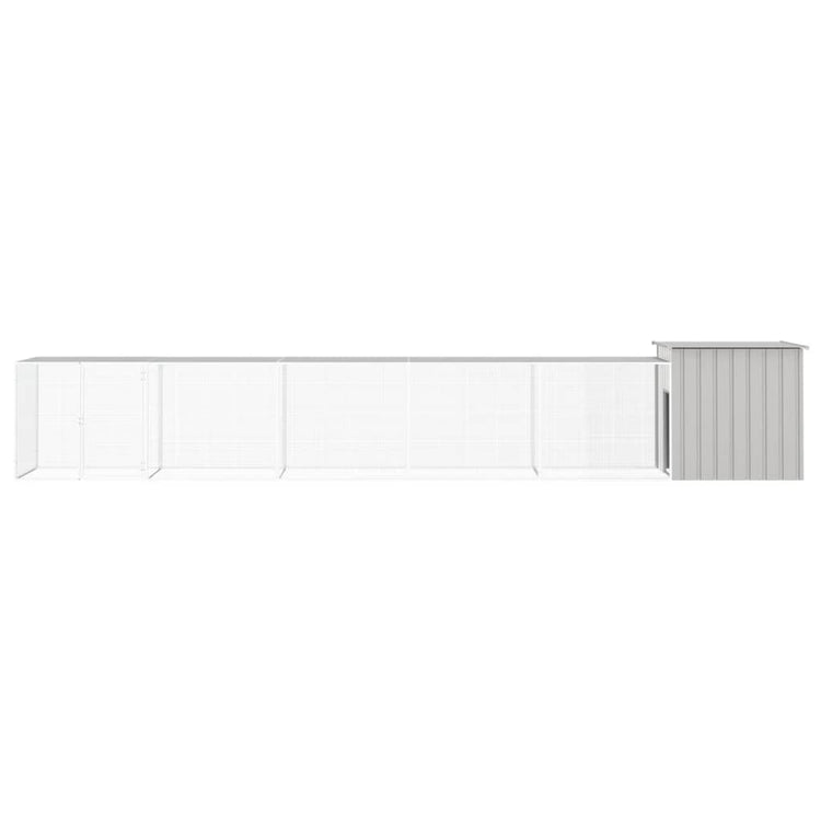 VidaXL Kippenhok 600x91x100 cm gegalvaniseerd staal grijs