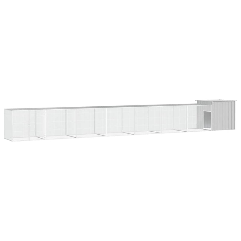 VidaXL Kippenhok 700x91x100 cm gegalvaniseerd staal grijs