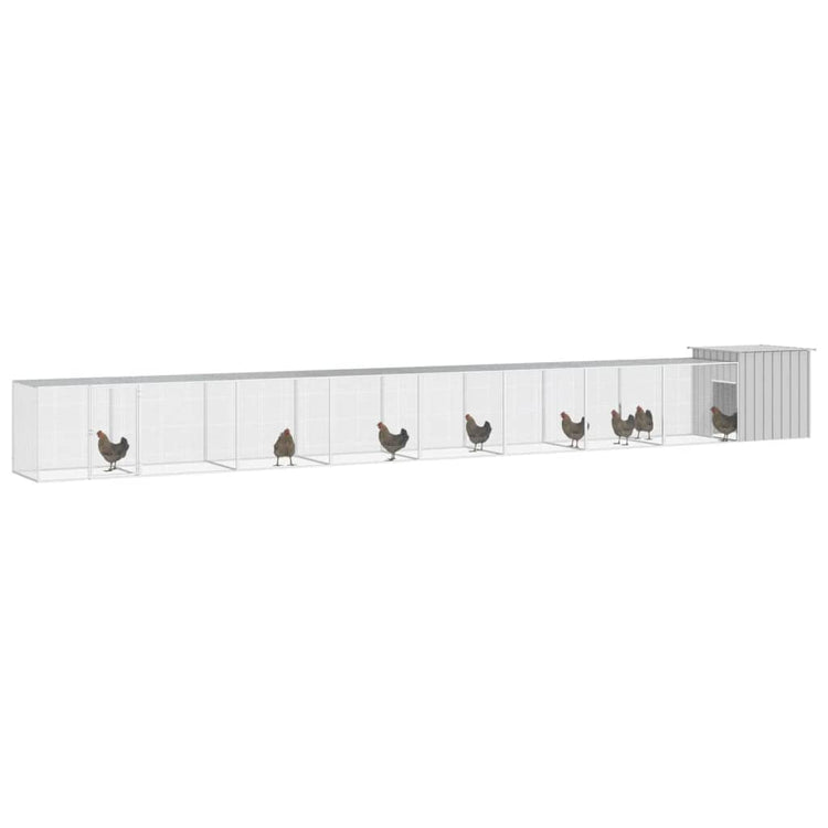 VidaXL Kippenhok 900x91x100 cm gegalvaniseerd staal grijs