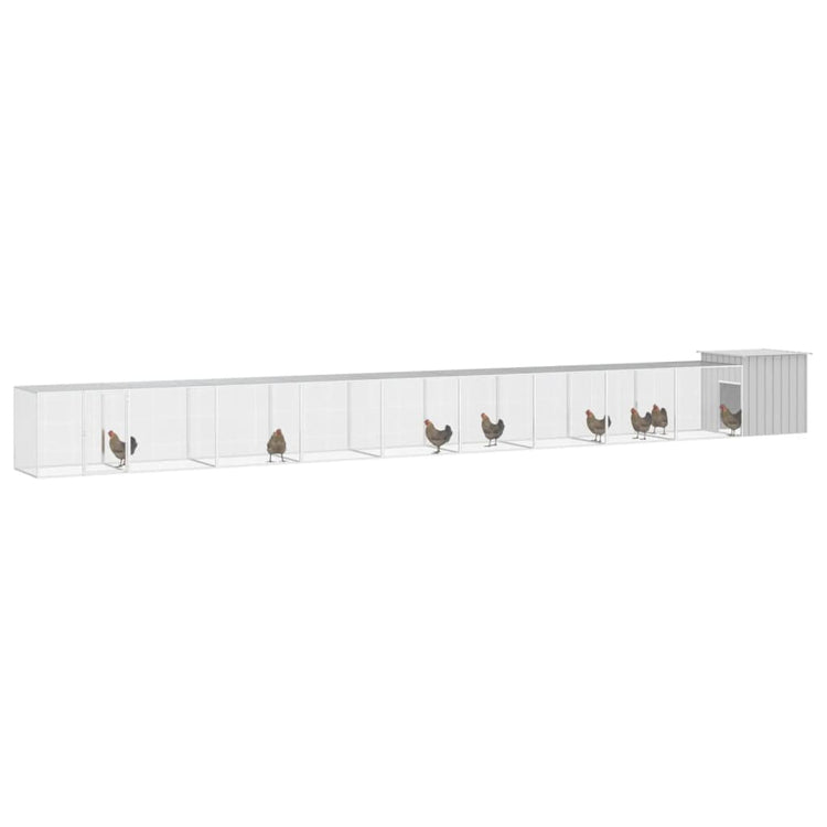 VidaXL Kippenhok 1000x91x100 cm gegalvaniseerd staal grijs