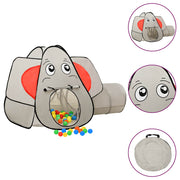 Vidaxl kinderspeeltent met 250 ballen olifant 174x86x101 cm grijs - afbeelding 1