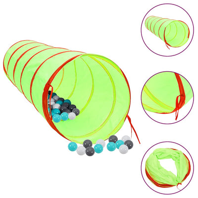Vidaxl kinderspeeltunnel met 250 ballen 175 cm polyester groen