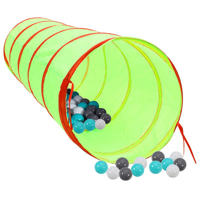 Vidaxl kinderspeeltunnel met 250 ballen 175 cm polyester groen