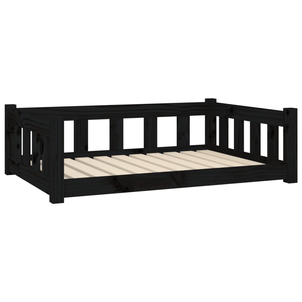 Vidaxl hondenmand 95,5x65,5x28 cm massief grenenhout zwart