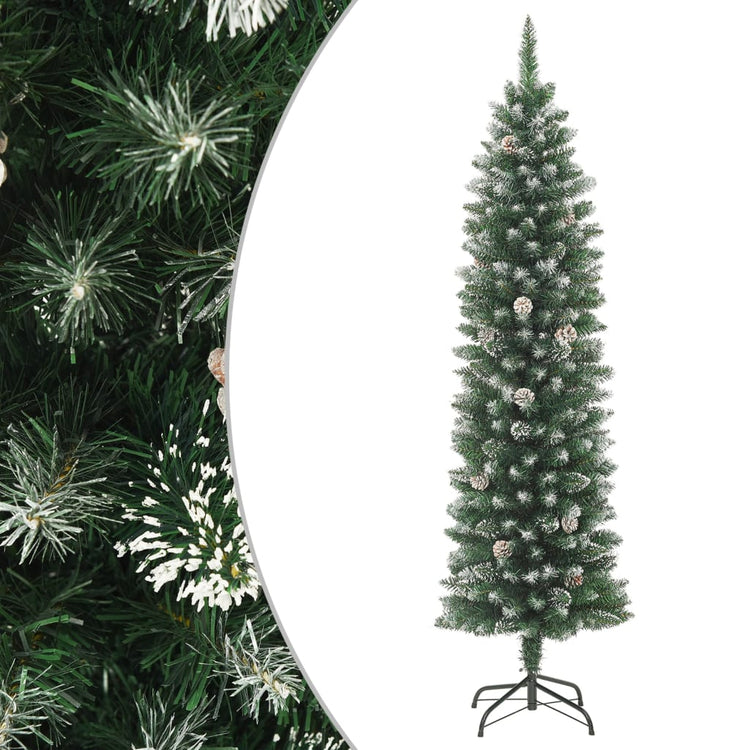 Vidaxl kunstkerstboom smal met standaard 210 cm pvc