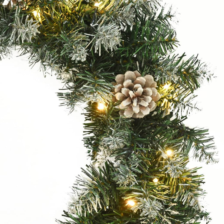 Vidaxl kerstkrans met led-lampjes 60 cm pvc groen