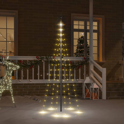 Vidaxl vlaggenmast kerstboom 108 led's warmwit 180 cm