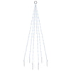 Vidaxl vlaggenmast kerstboom 108 led's koudwit 180 cm