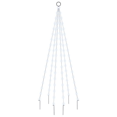 Vidaxl vlaggenmast kerstboom 108 led's koudwit 180 cm