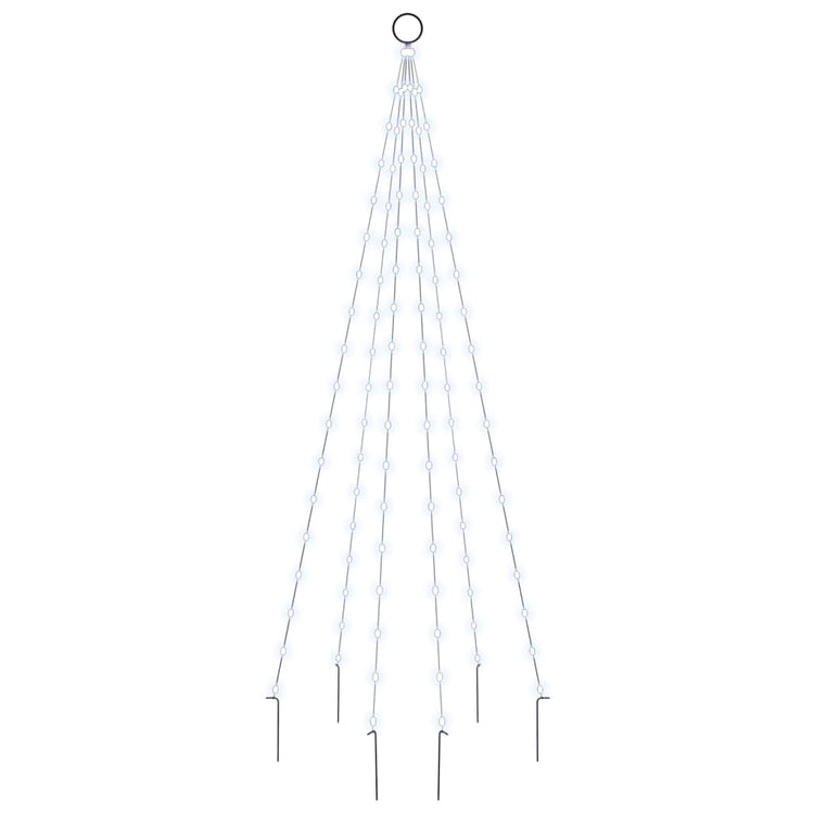 Vidaxl vlaggenmast kerstboom 108 led's koudwit 180 cm