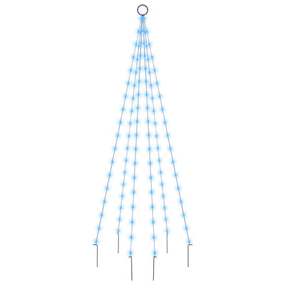 Vidaxl vlaggenmast kerstboom 108 led's blauw 180 cm