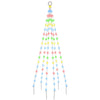Vidaxl vlaggenmast kerstboom 108 led's meerkleurig 180 cm