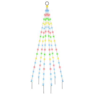 Vidaxl vlaggenmast kerstboom 108 led's meerkleurig 180 cm