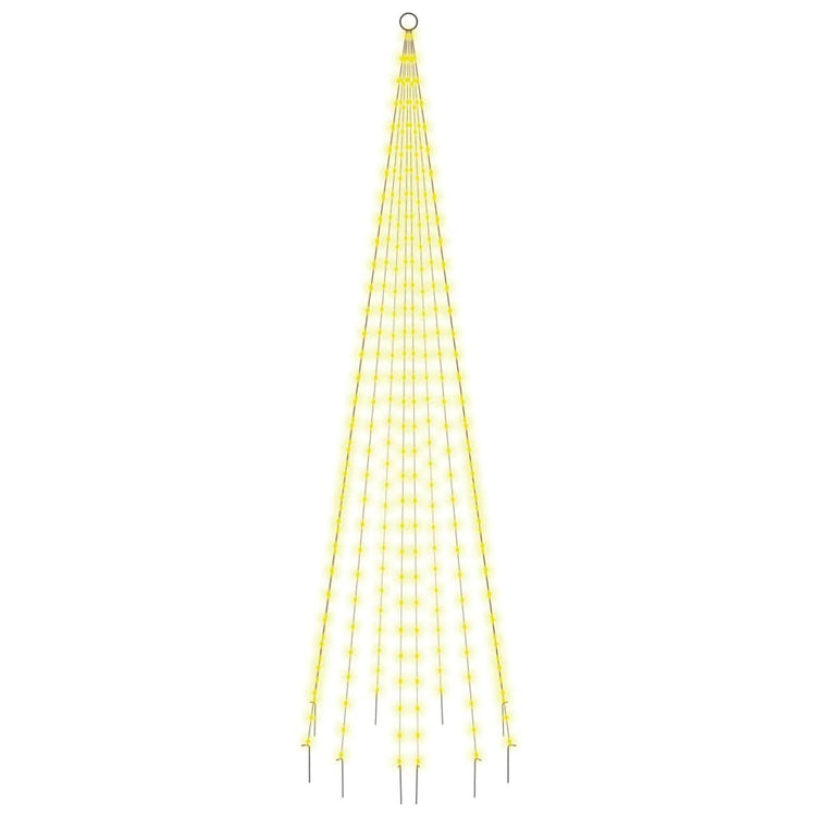 Vidaxl vlaggenmast kerstboom 310 led's warmwit 300 cm