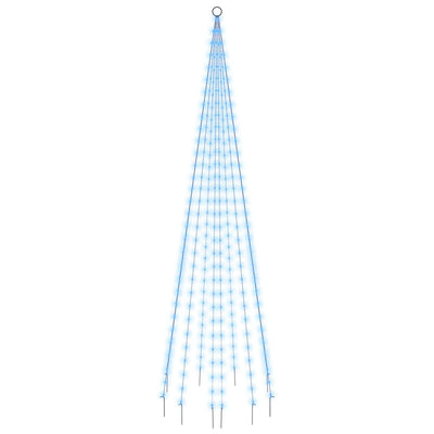 Vidaxl vlaggenmast kerstboom 310 led's blauw 300 cm