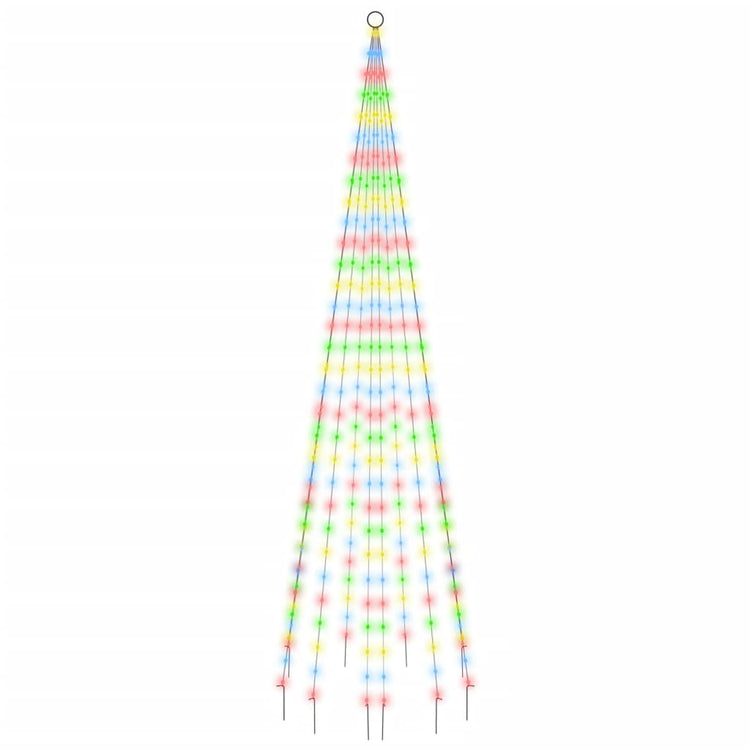 VidaXL Vlaggenmast kerstboom 310 LED's meerkleurig 300 cm