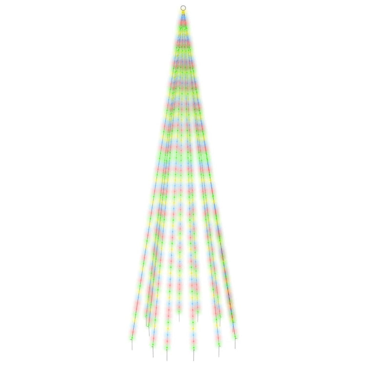 Vidaxl vlaggenmast kerstboom 732 led's meerkleurig 500 cm