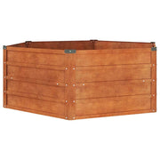 Vidaxl plantenbak verhoogd 129x129x45 cm cortenstaal roestig - afbeelding 2