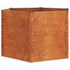 Vidaxl plantenbak verhoogd 129x129x77 cm cortenstaal roestig