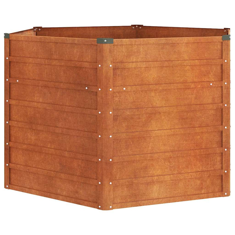 Vidaxl plantenbak verhoogd 129x129x77 cm cortenstaal roestig