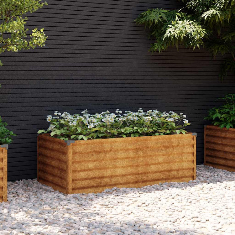 Vidaxl verhoogde tuinbak 100x50x36 cm cortenstaal