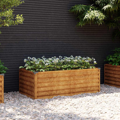 Vidaxl verhoogde tuinbak 100x50x36 cm cortenstaal