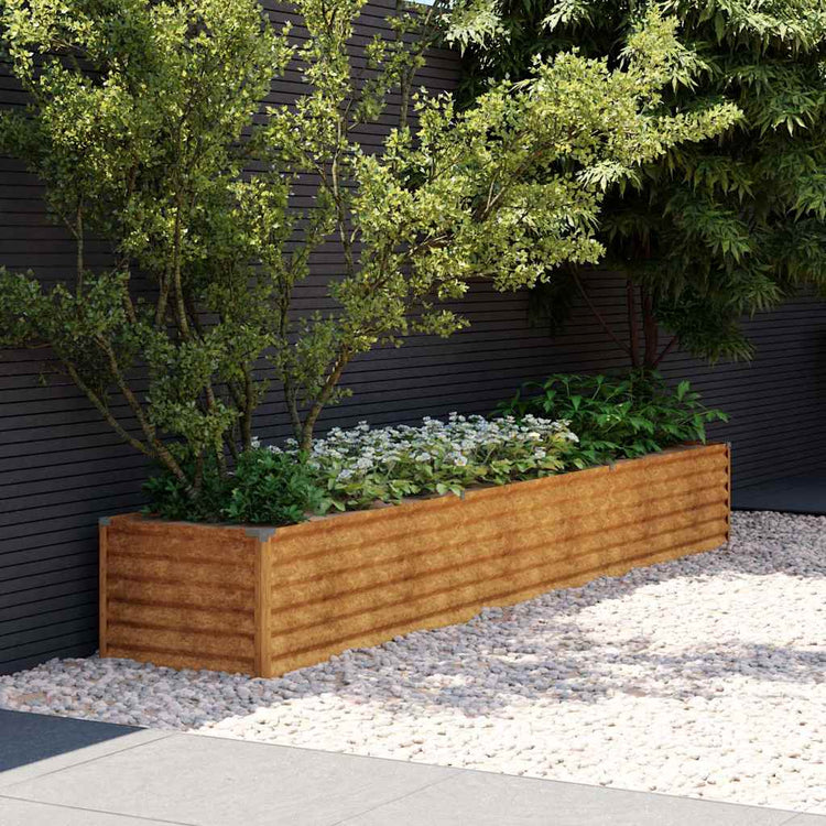 Vidaxl verhoogde tuinbak 291x50x36 cm cortenstaal