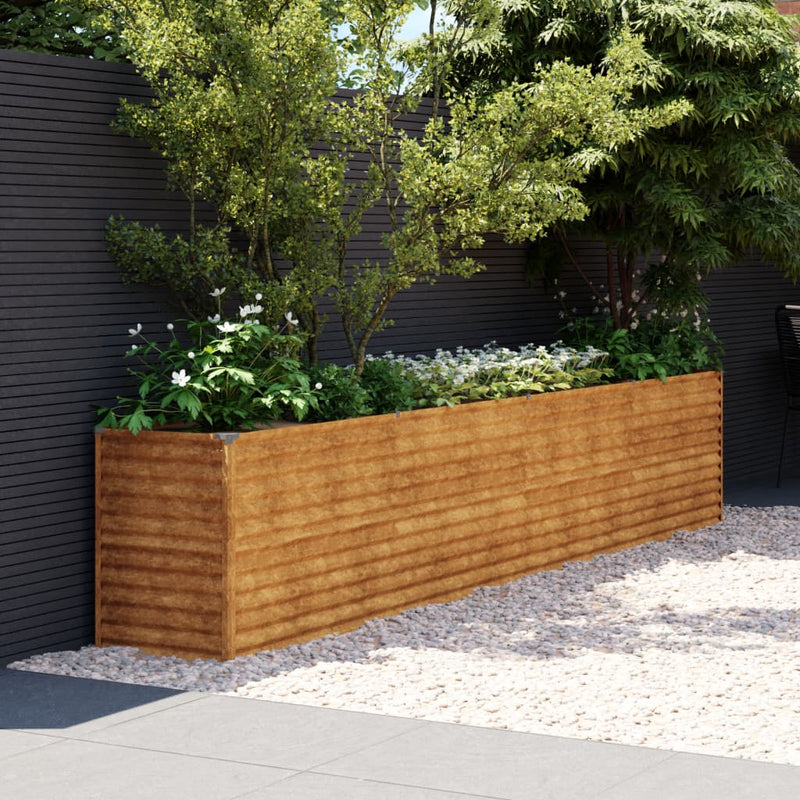 Vidaxl verhoogde tuinbak 385x50x69 cm cortenstaal