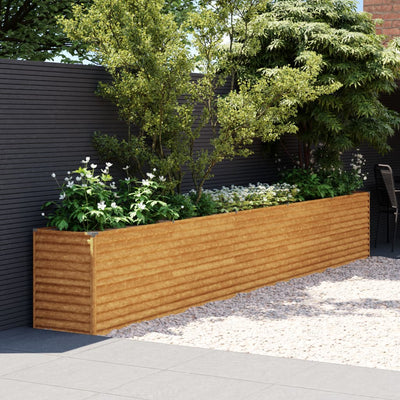 Vidaxl verhoogde tuinbak 482x50x69 cm cortenstaal