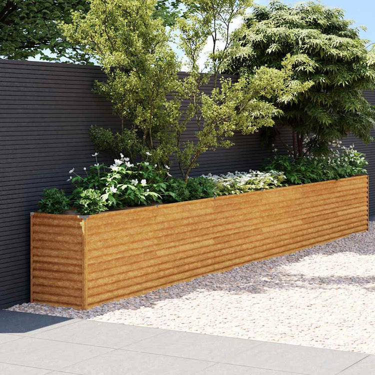 Vidaxl verhoogde tuinbak 578x50x69 cm cortenstaal