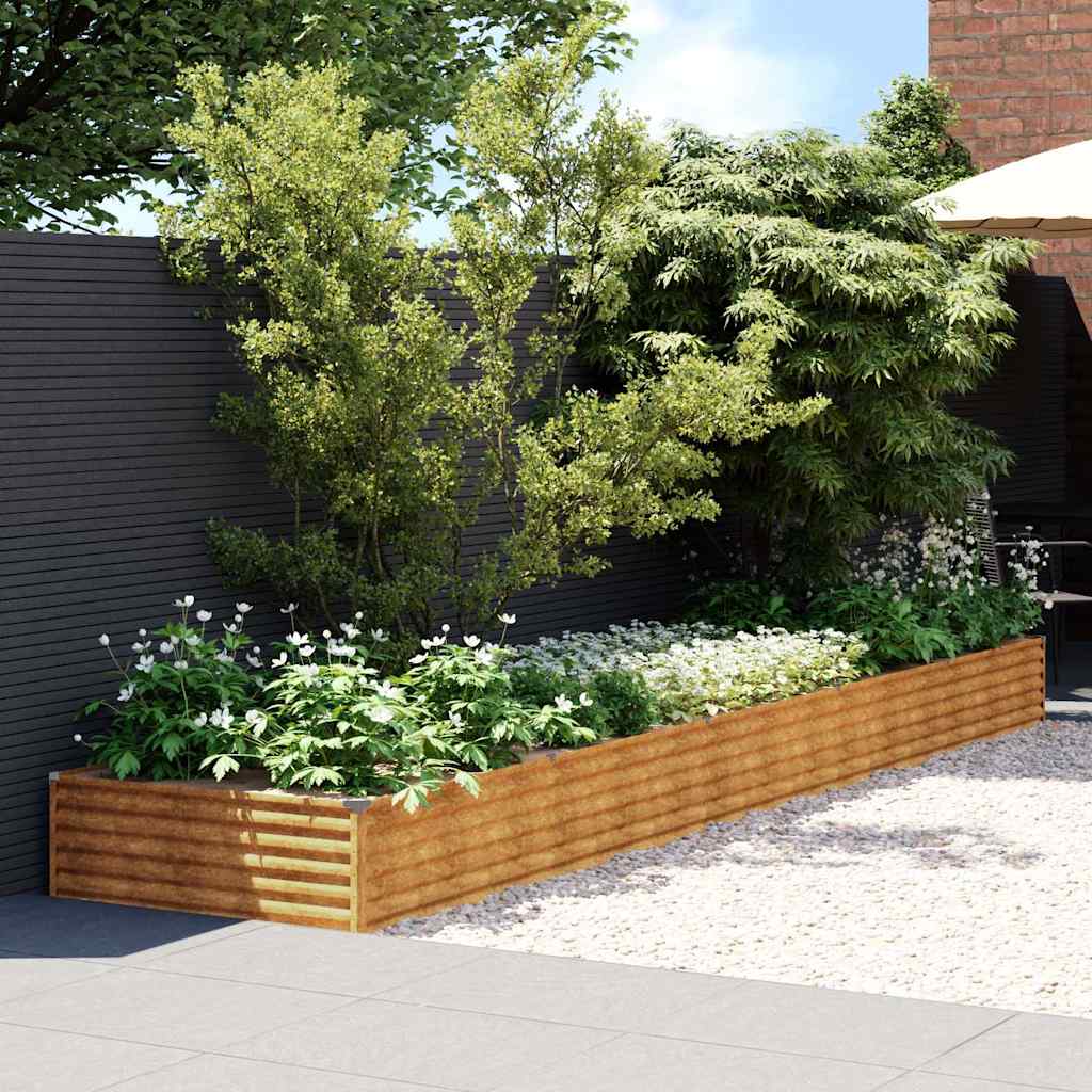 Vidaxl plantenbak verhoogd 482x100x36 cm cortenstaal