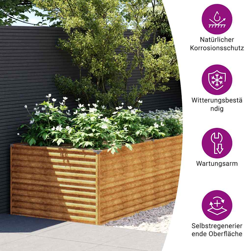 Vidaxl plantenbak verhoogd 479x100x69 cm cortenstaal