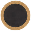 VidaXL Vloerkleed rond gevlochten 150 cm jute en katoen zwart naturel