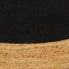 VidaXL Vloerkleed rond gevlochten 150 cm jute en katoen zwart naturel