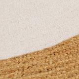 Vidaxl vloerkleed rond gevlochten 90 cm jute en katoen wit en naturel - afbeelding 2