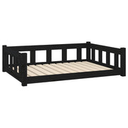 Vidaxl hondenmand 105,5x75,5x28 cm massief grenenhout zwart - afbeelding 2