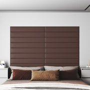 Vidaxl wandpanelen 12 st 1,62 m² 90x15 cm kunstleer bruin - afbeelding 1