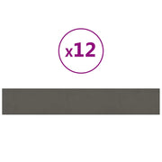 Vidaxl wandpanelen 12 st 1,62 m² 90x15 cm fluweel donkergrijs - afbeelding 2