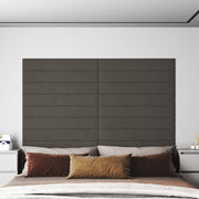 Vidaxl wandpanelen 12 st 1,62 m² 90x15 cm fluweel donkergrijs - afbeelding 1