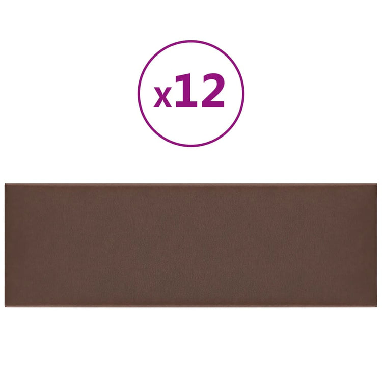 VidaXL Wandpanelen 12 st 3,24 m² 90x30 cm kunstleer bruin
