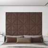 Vidaxl wandpanelen 12 st 0,54 m² 30x30 cm kunstleer bruin