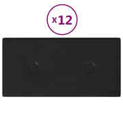 Vidaxl wandpanelen 12 st 0,54 m² 30x15 cm kunstleer zwart - afbeelding 2